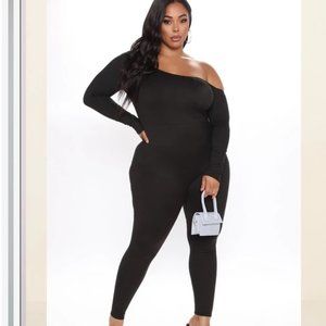 Fashion Nova Most Reliable Stretch Black Jumpsuit 2X